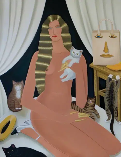 Lady with cats