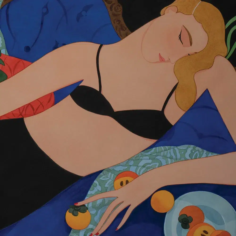 Lady with persimmons