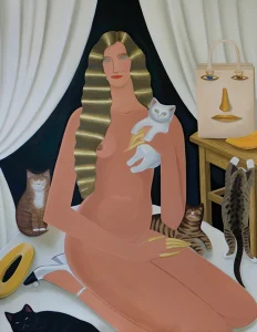 Lady with cats